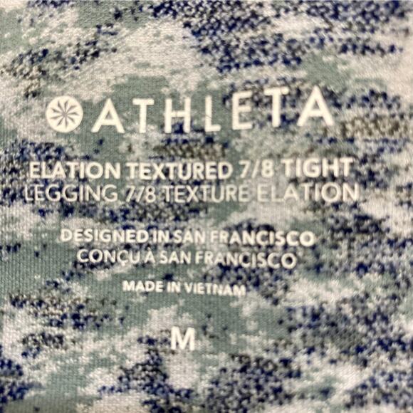 Athleta high rise 7/8 leggings womens medium Elation in Meadow Snowfall Blue - Picture 4 of 7